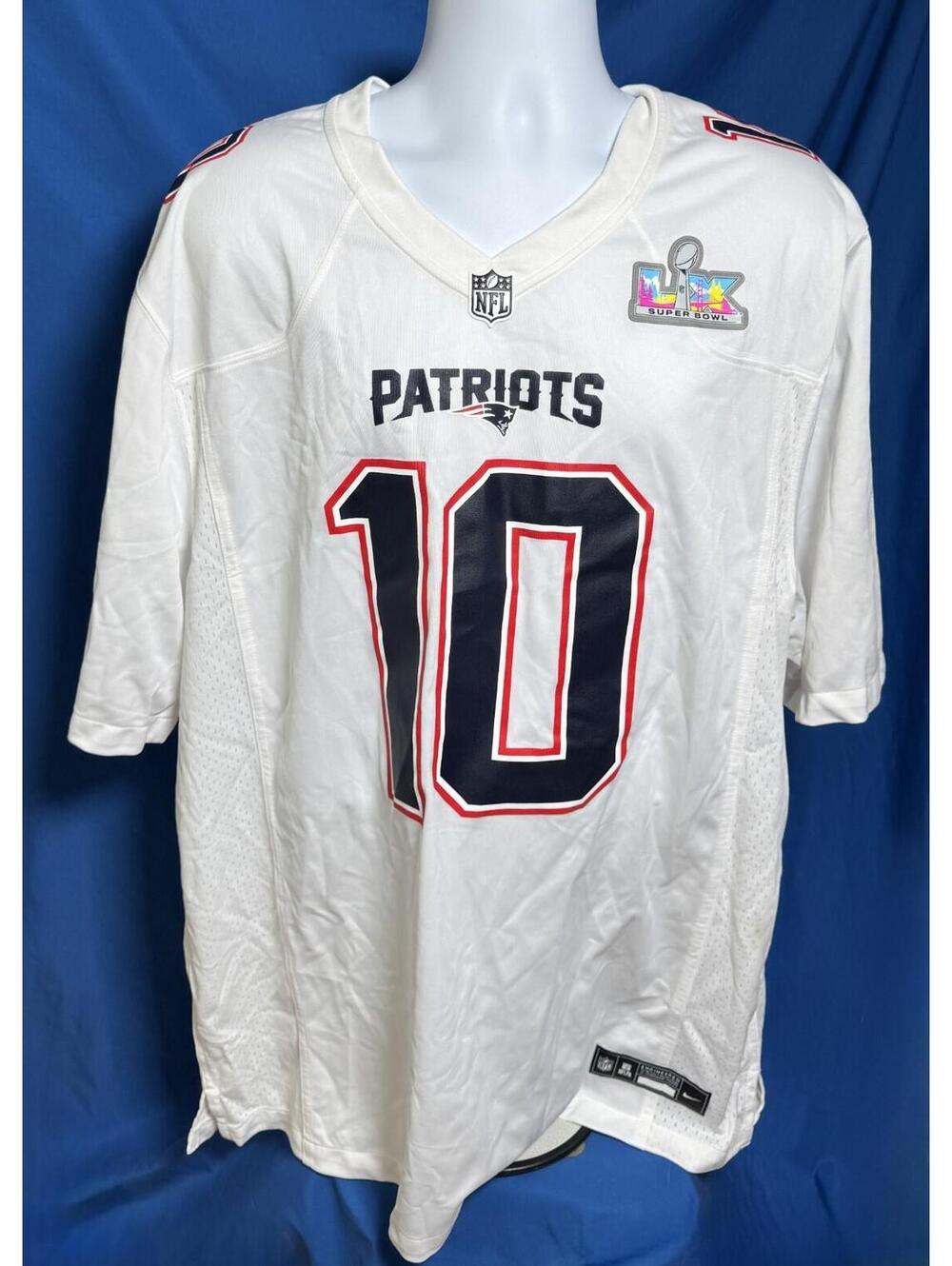 Nike New England Patriots Drake Maye White Super Bowl Patch Jersey Mens XXL NEW